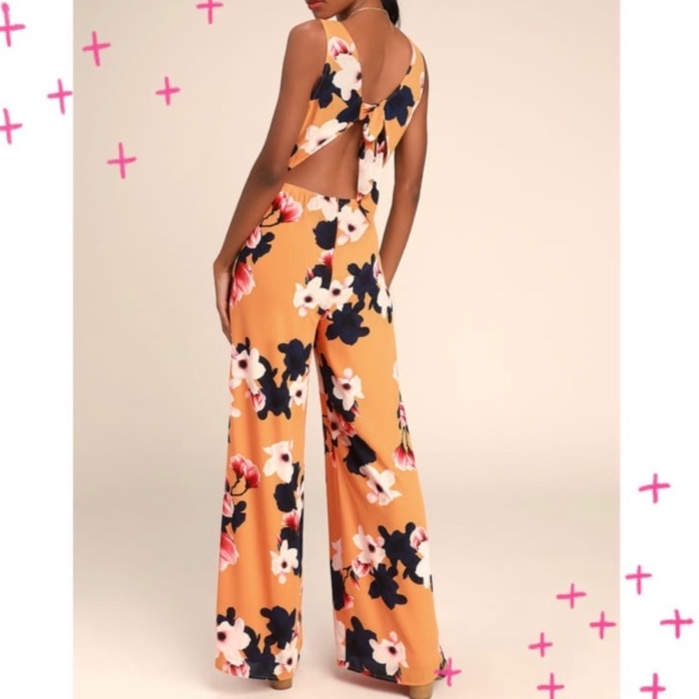 NWT Lulu’s Heart Abloom  Floral Print Jumpsuit S